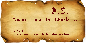 Madenszieder Dezideráta névjegykártya